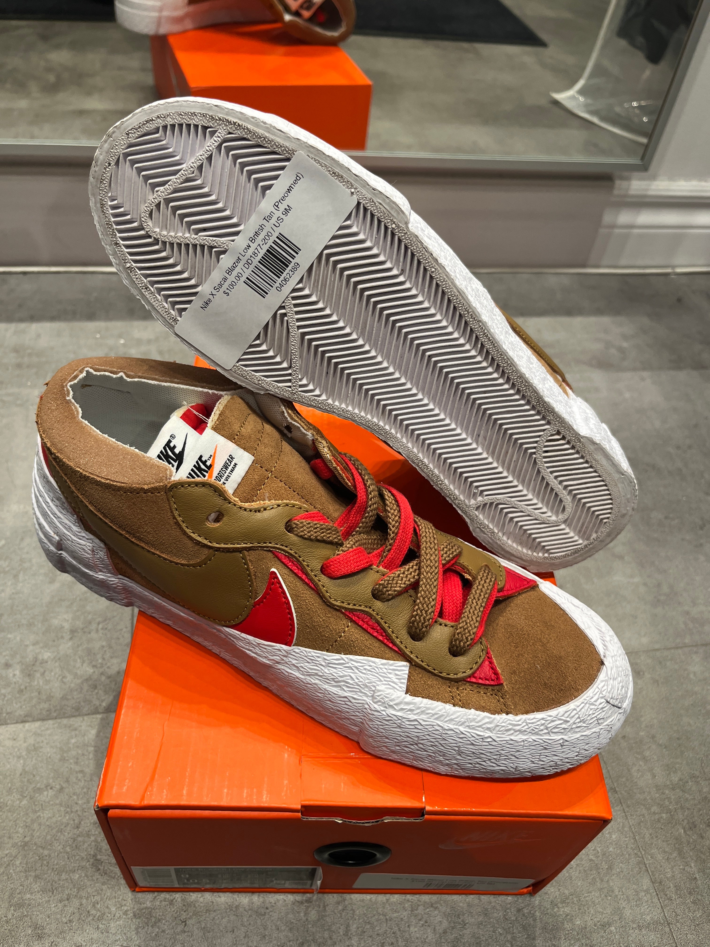 Nike X Sacai Blazer Low British Tan (Preowned) – Utopia Shop