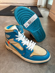 Jordan 1 Retro High Off-White University Blue (Preowned Size 9 NB)