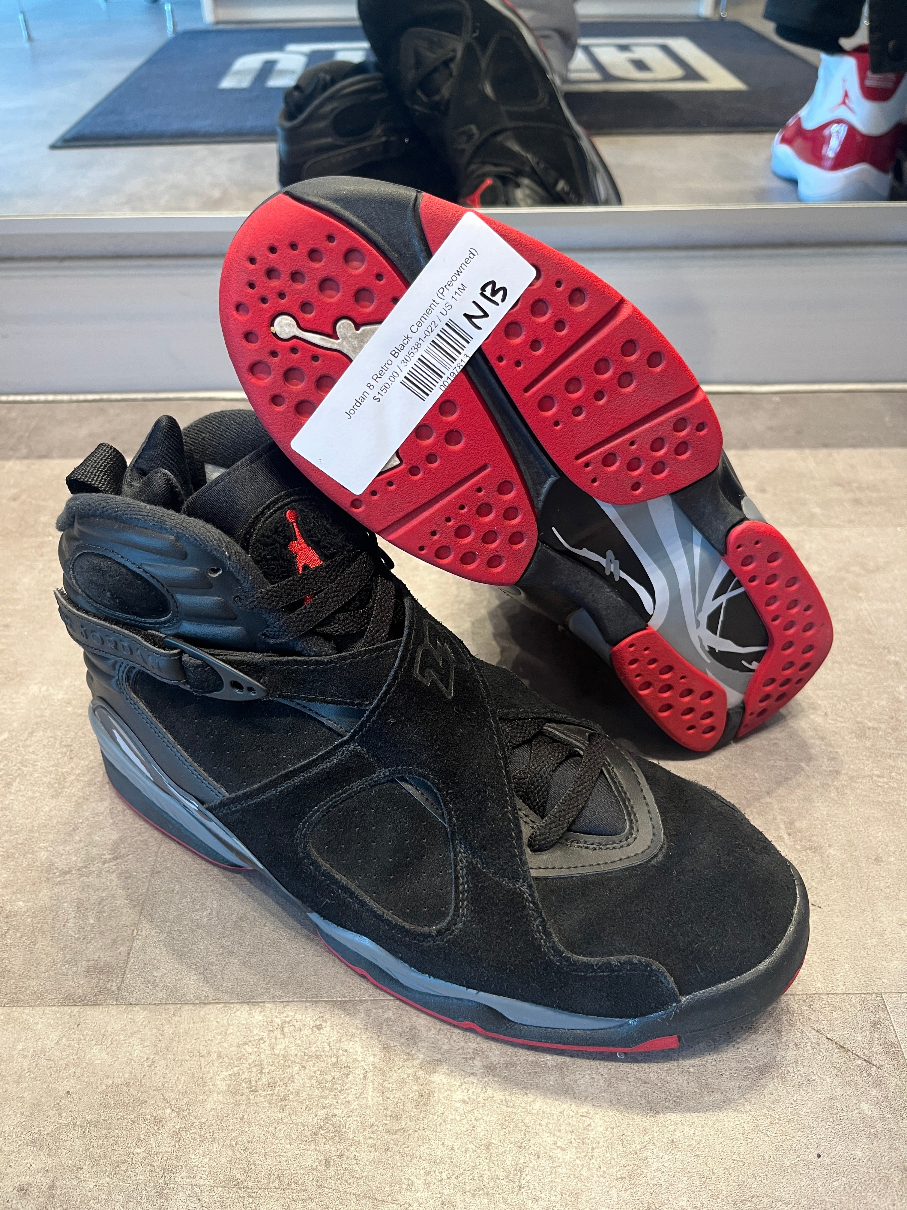 Jordan 8 Retro Black Cement (Preowned Size 11)