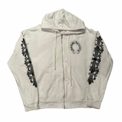 Chrome Hearts Horseshoe Floral Zip Up Hoodie White (Preowned)