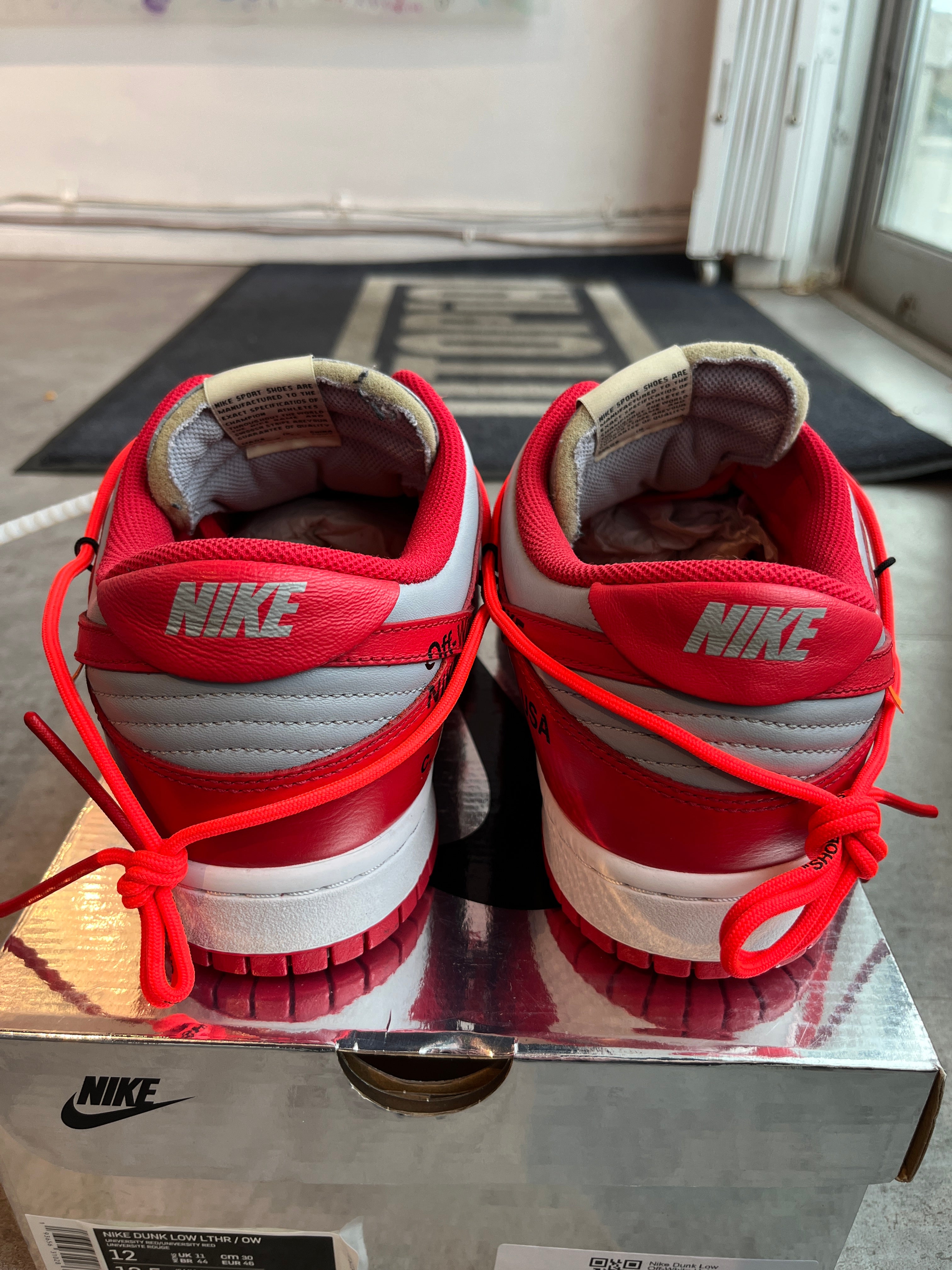 Nike Dunk Low Off-White University Red (Lightly Used)