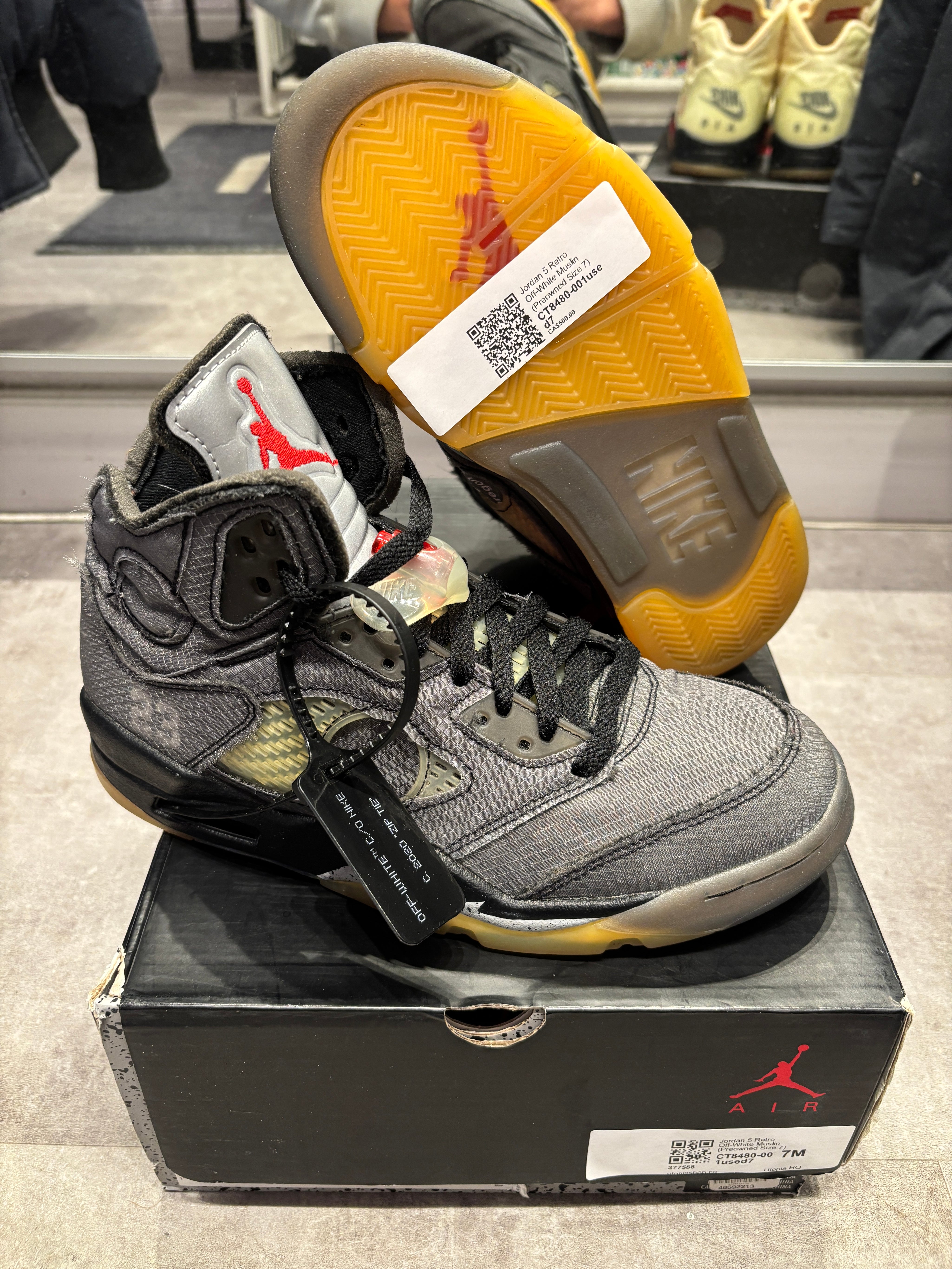 Jordan 5 Retro Off-White Muslin (Preowned Size 7)