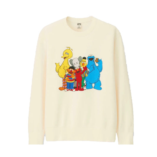Kaws X Uniqlo X Sesame Street Group #2 Sweatshirt Natural