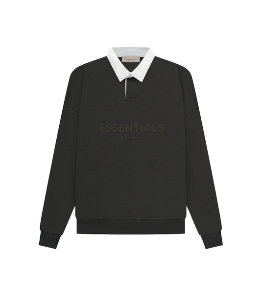 Fear of God Essentials Waffle Henley Rugby (FW22) Off Black (Preowned)