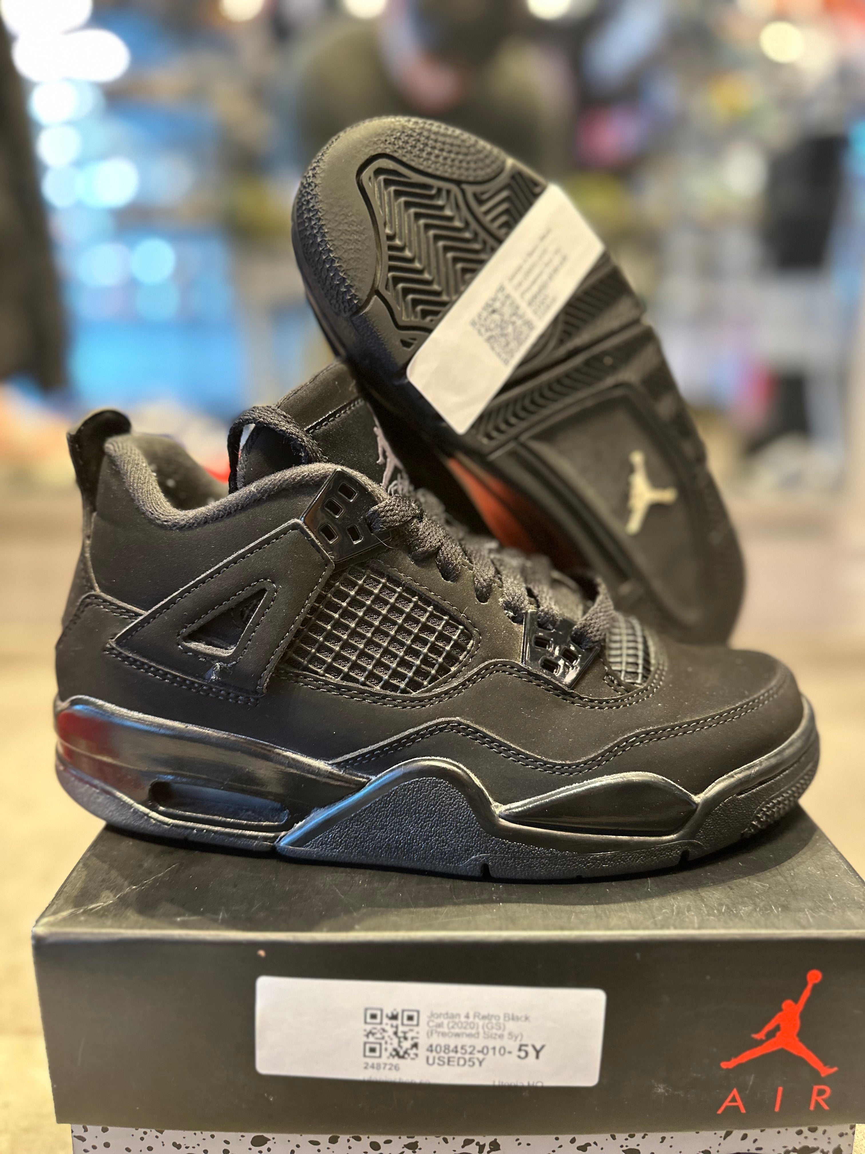 Jordan 4 Retro Black Cat (2020) (GS) (Preowned Size 5y)