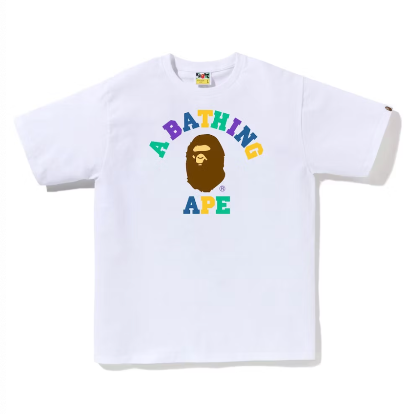 Bape Colors College White Tee