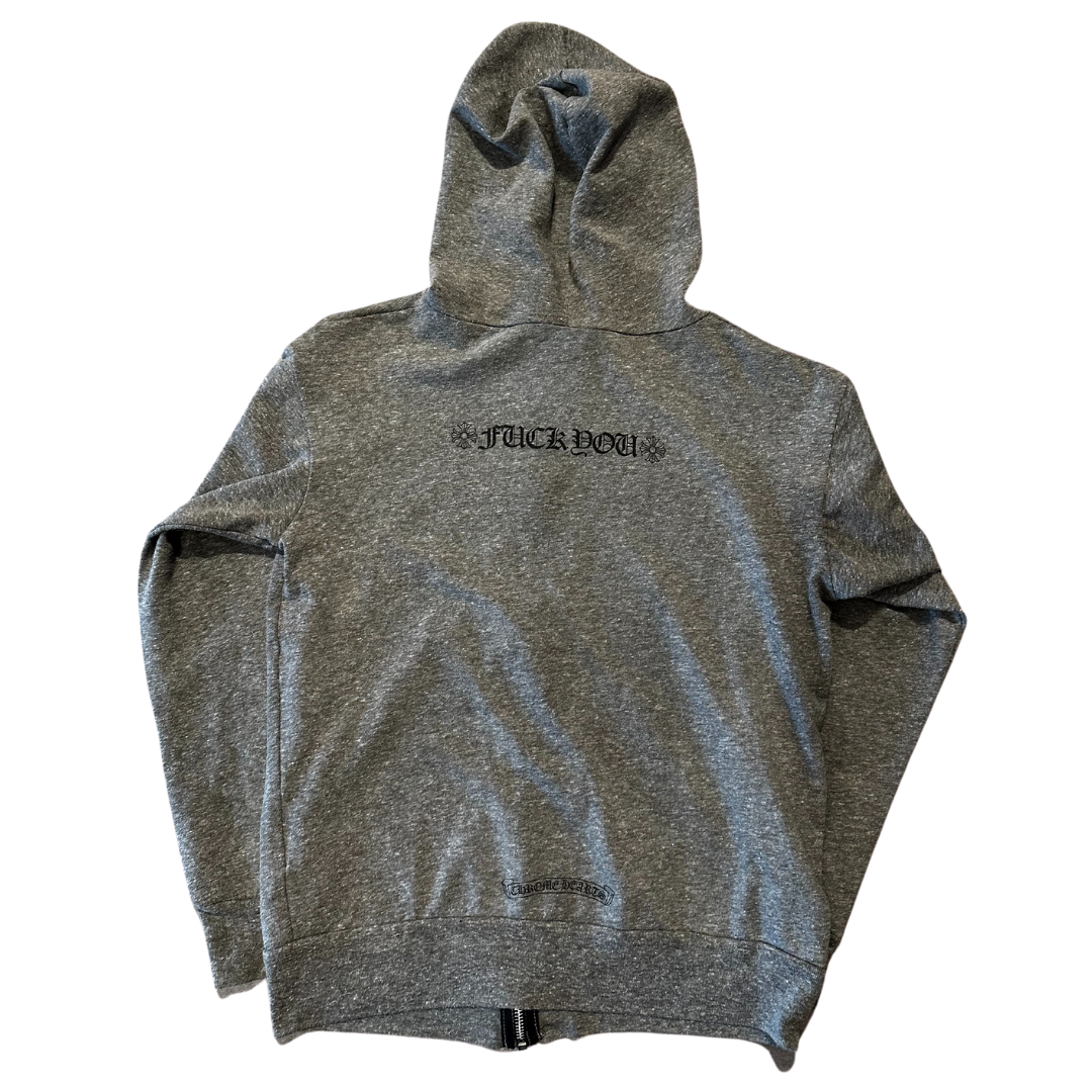 Chrome Hearts T-Bar F*** You Zip-Up Hoodie Grey (Preowned)