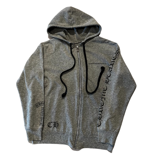 Chrome Hearts T-Bar F*** You Zip-Up Hoodie Grey (Preowned)