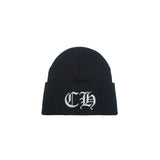 Chrome Hearts Embroidered CH Logo Black White Beanie