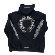 Chrome Hearts Fuck You Horseshoe Floral Zip-Up Hoodie Black - Lightly Pre-Owned Size XXL