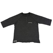 Chrome Hearts Shoulder Logo Henley Shirt Grey - Gently Used Size M