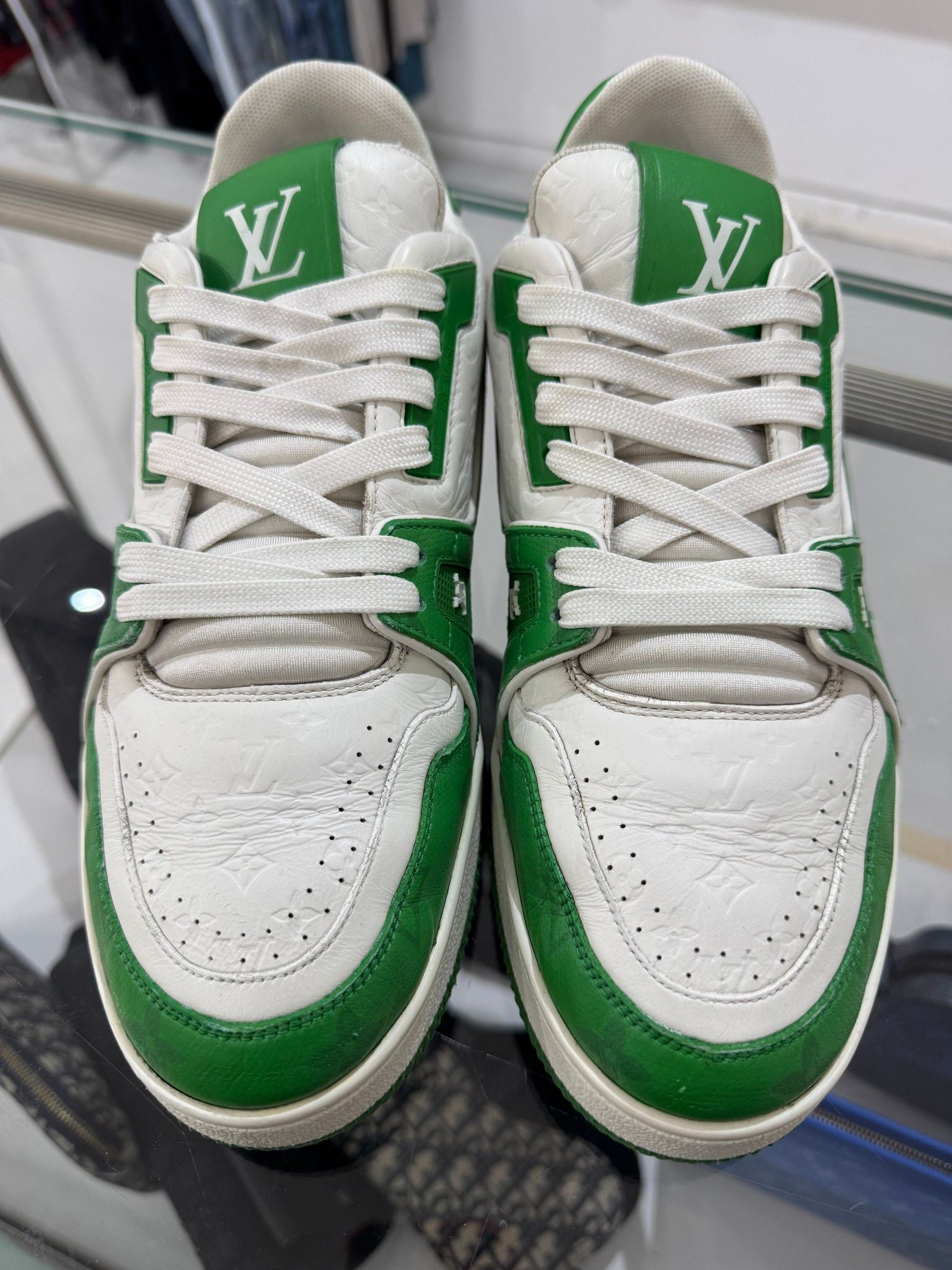 Louis Vuitton LV Trainer Virgil Monogram Green - Pre-Owned Size LV7.5/US9 (No original box)
