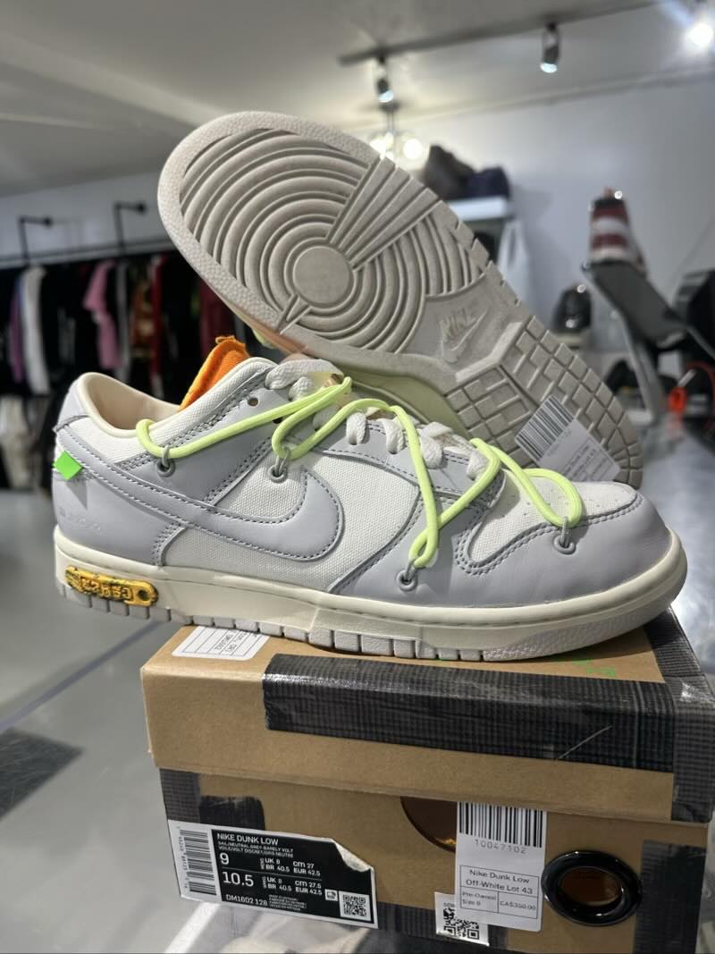 Nike Dunk Low Off-White Lot 43 - Pre-Owned Size 9