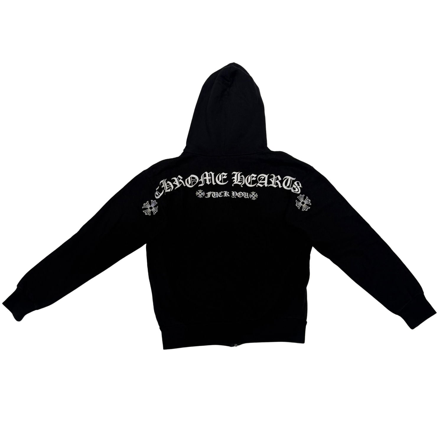 Chrome Hearts T-Bar Shoulder Logo Fuck You Zip-Up Hoodie Black - Pre-Owned Size XS