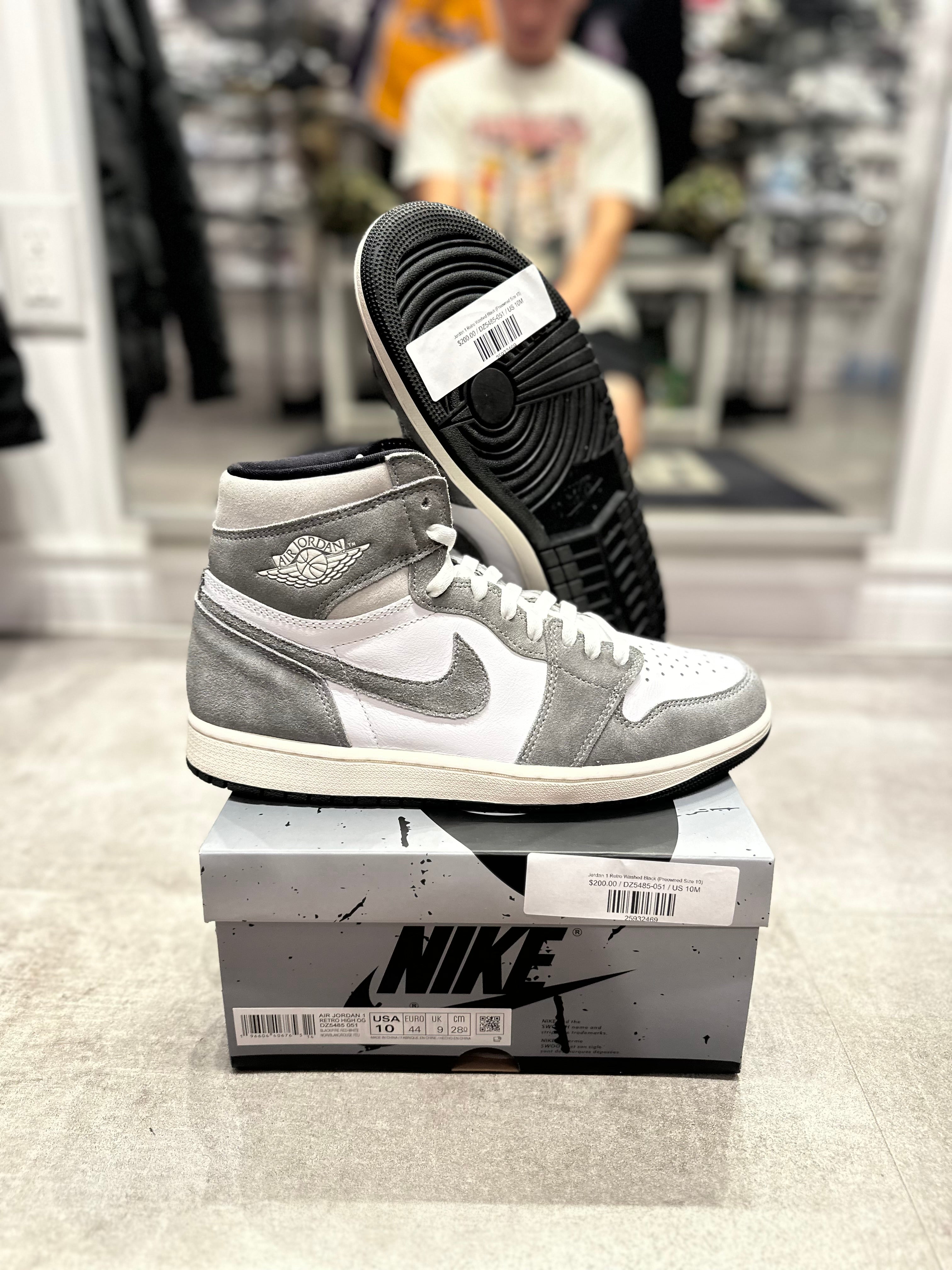 Jordan 1 Retro Washed Black - Pre-Owned Size 10