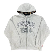 Supreme MM6 Maison Margiela Zip Up Hooded Sweatshirt Ash Grey - Lightly Used Size M