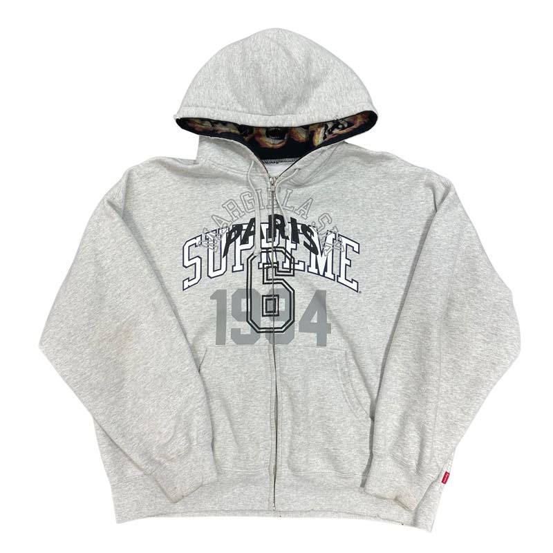 Supreme MM6 Maison Margiela Zip Up Hooded Sweatshirt Ash Grey - Lightly Used Size M