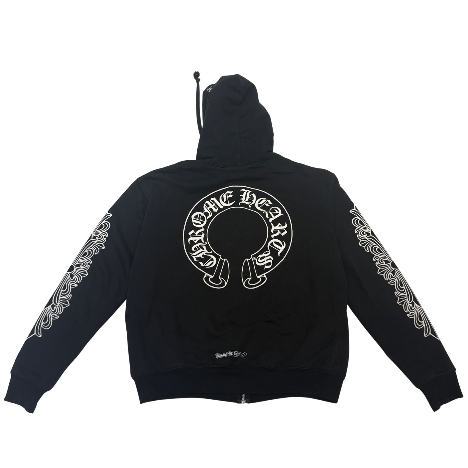Chrome Hearts Fuck You Floral Horseshoe Logo Zip-Up Thermal Zip-Up Black - Pre-Owned Size S