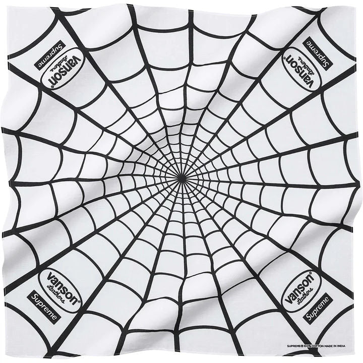 Supreme Vanson Leathers Spider-Man Bandana White