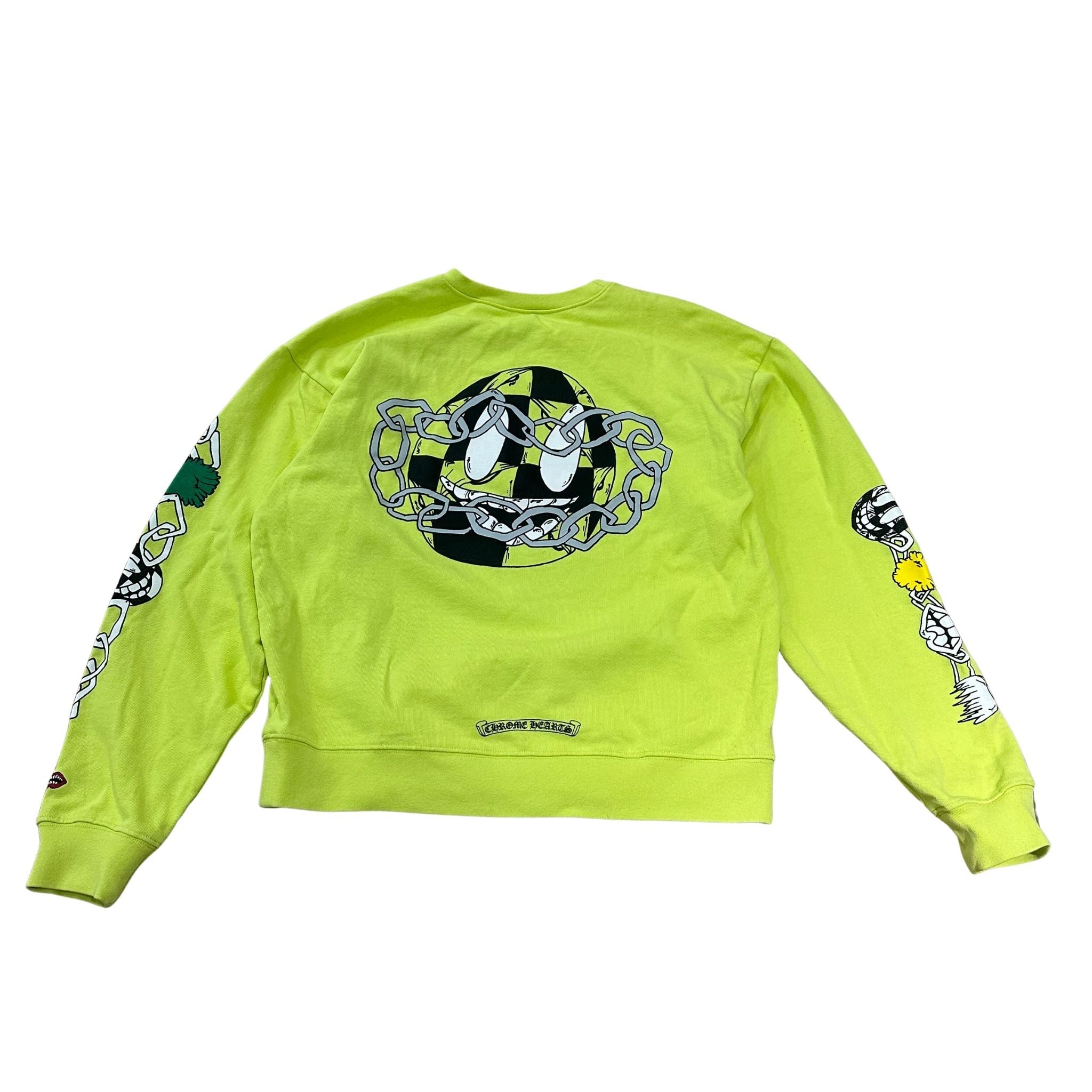 Chrome Hearts Matty Boy Link Crewneck Sweatshirt Lime Green - Pre-Owned Size M