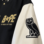 Bape x OVO Varsity Jacket Black - Lightly Pre-Owned Size XL