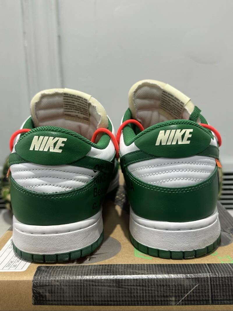 Nike Dunk Low Off-White Pine Green - Pre-Owned Size 13 (Replacement Box)