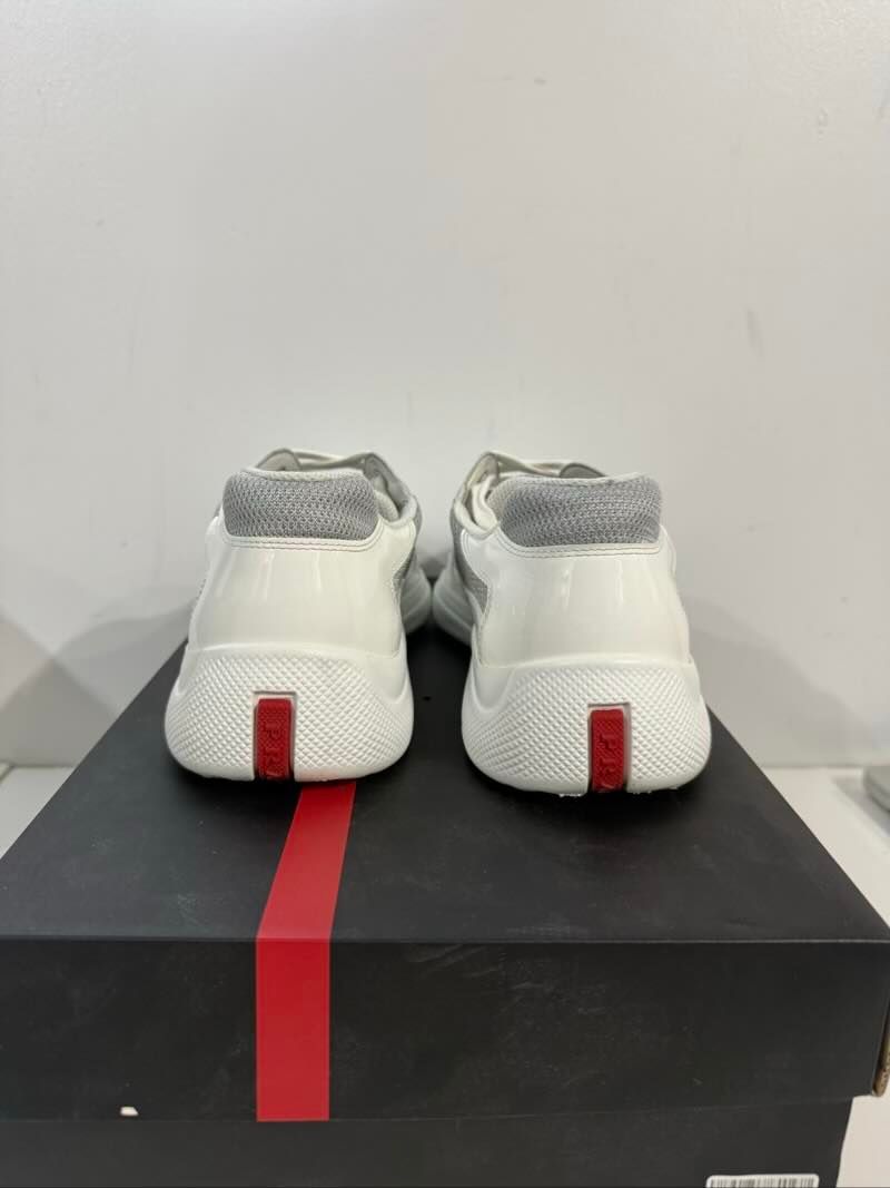 Prada America's Cup White Silver - Lightly Pre-Owned Size 9.5