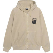 Stussy 8 Ball Pigment Dyed Zip Hoodie Khaki