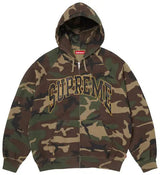 Supreme Cracked Raglan Zip Up Hooded Sweatshirt Woodland Camo