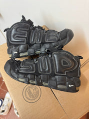 Nike Air More Uptempo Supreme Suptempo Black (Heavily Preowned Size 8.5) - Pre-Owned