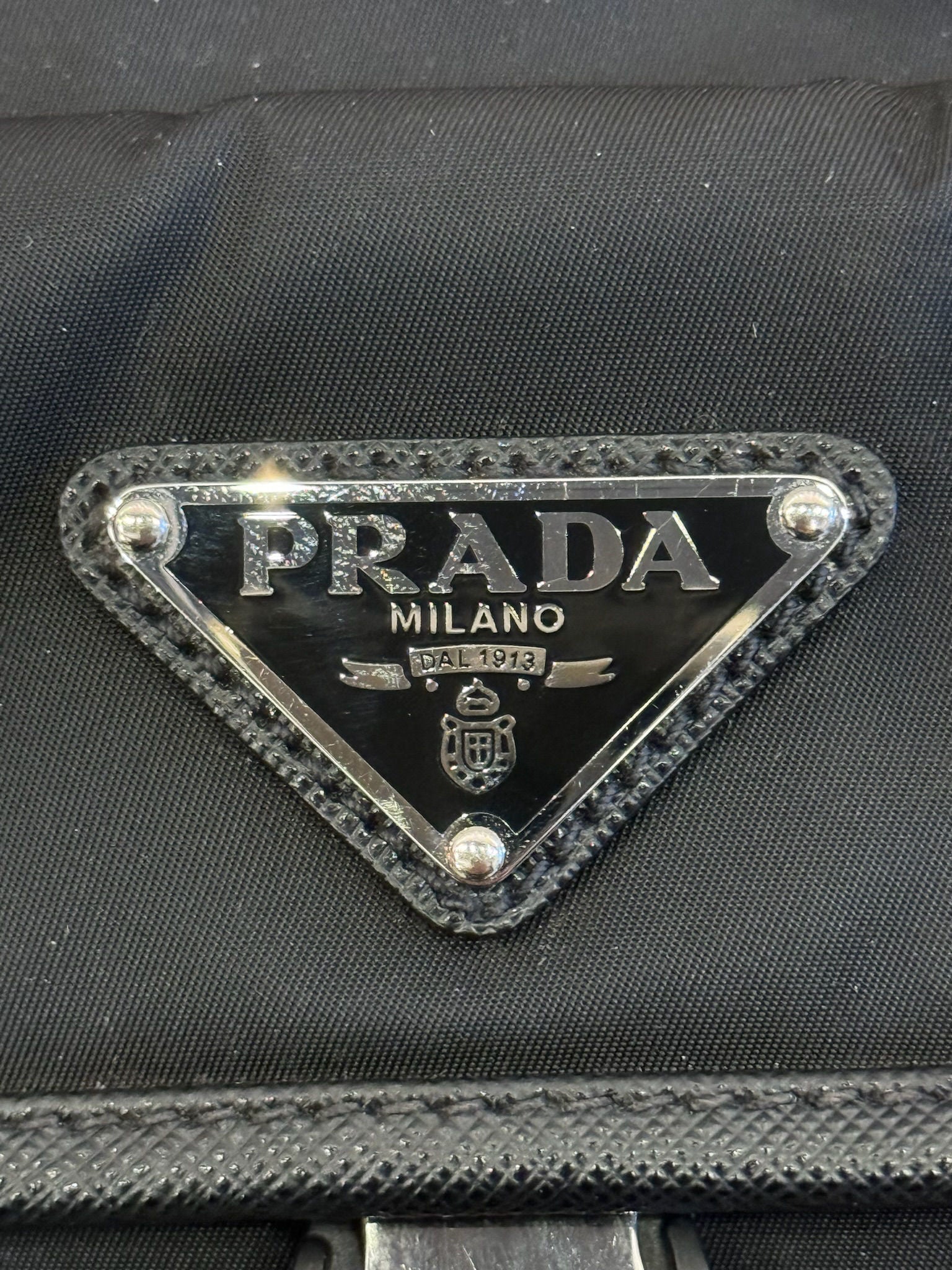 Prada Re-Nylon and Saffiano Leather Shoulder Bag Black - Pre-Owned