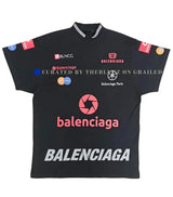 Balenciaga FW23 Sample 3B Top League Racing Logo T-Shirt Black - Lightly Used Size XXL