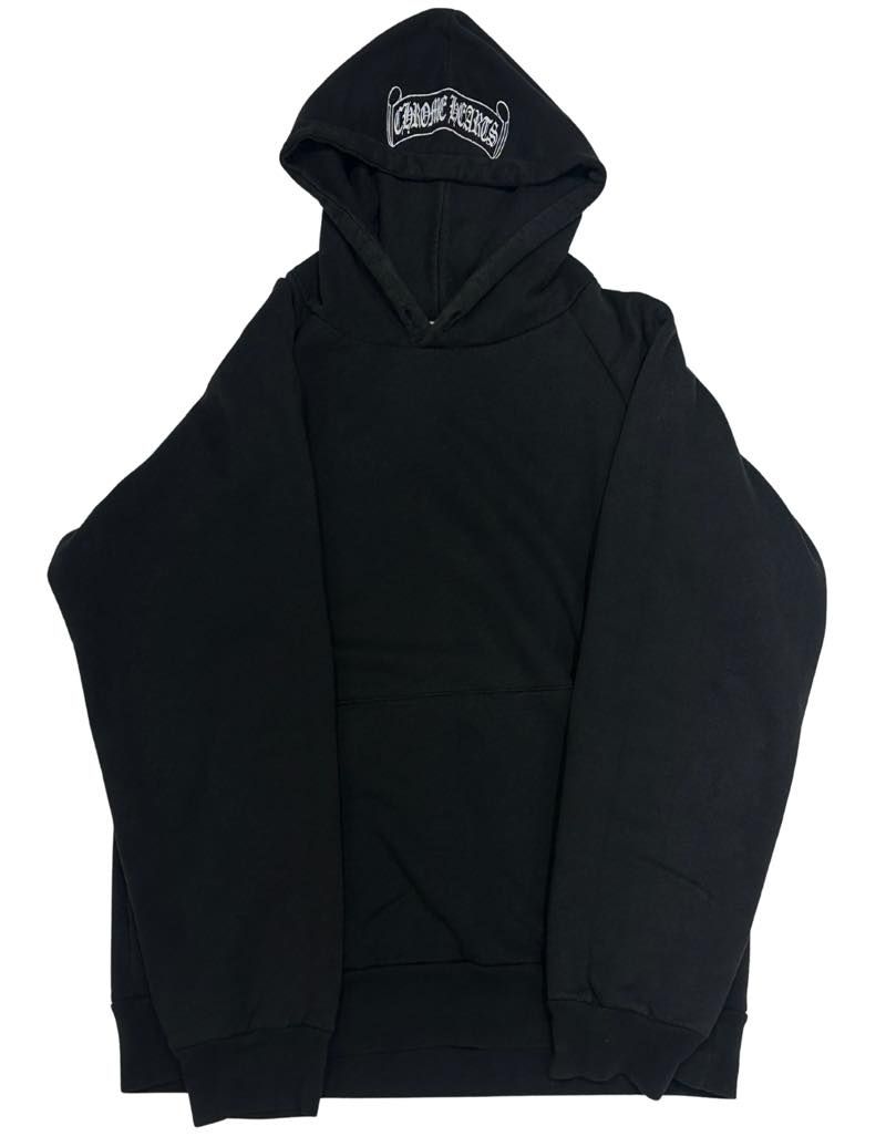 Vintage Chrome Hearts Thermal Scroll Logo Hoodie Black - Lightly Used Size S