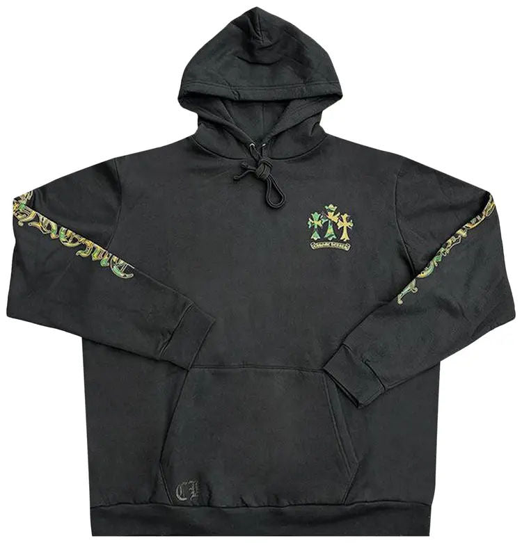 Chrome Hearts Camo Triple Cross Horseshoe Pull Over Hoodie Black - Pre-Owned Size M
