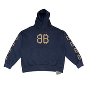 Balenciaga BB Crypto Logo Hoodie Navy - Lightly Used Size L
