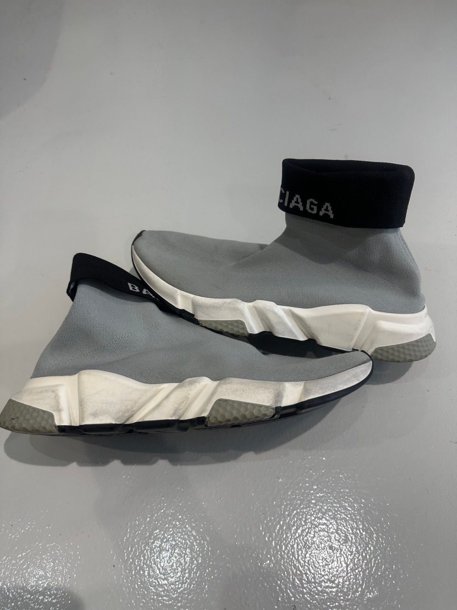 Balenciaga Speed Trainer Knit Grey Black - Pre-Owned Size 10 (No original box)