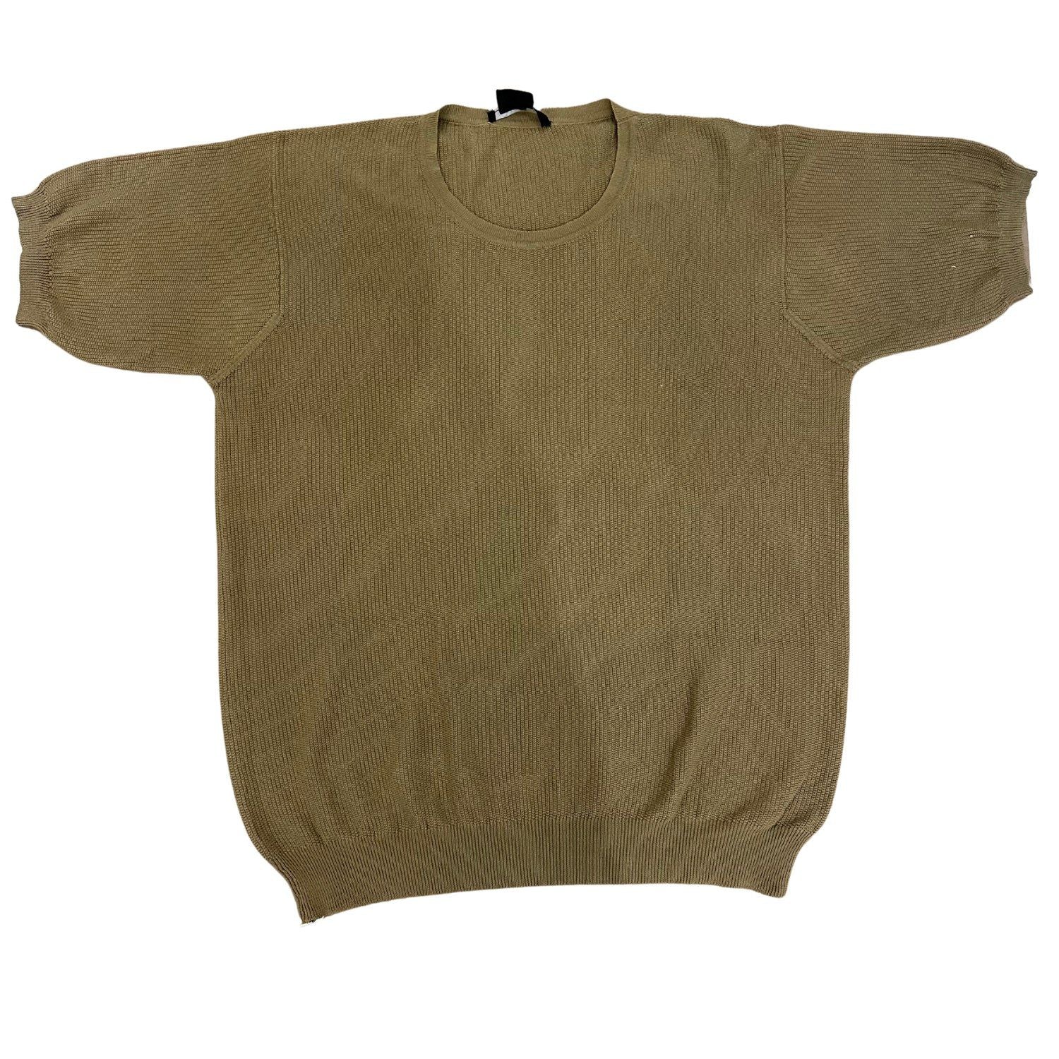 Gucci Ribbed Knit Top Brown (Preowned Size L) - Pre-Owned