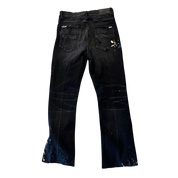 Amiri Paint Splatter Black Flared Denim (Preowned) - Pre-Owned