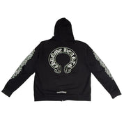 Chrome Hearts Fuck You Floral Horseshoe Logo Zip-Up Black - Pre-Owned Size M