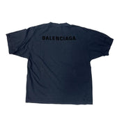 Balenciaga Painted Back Medium Fit T-Shirt Faded Dark Blue - Worn Once Size M