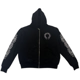 Chrome Hearts Fuck You Floral Horseshoe Logo Zip-Up Thermal Zip-Up Black - Pre-Owned Size S