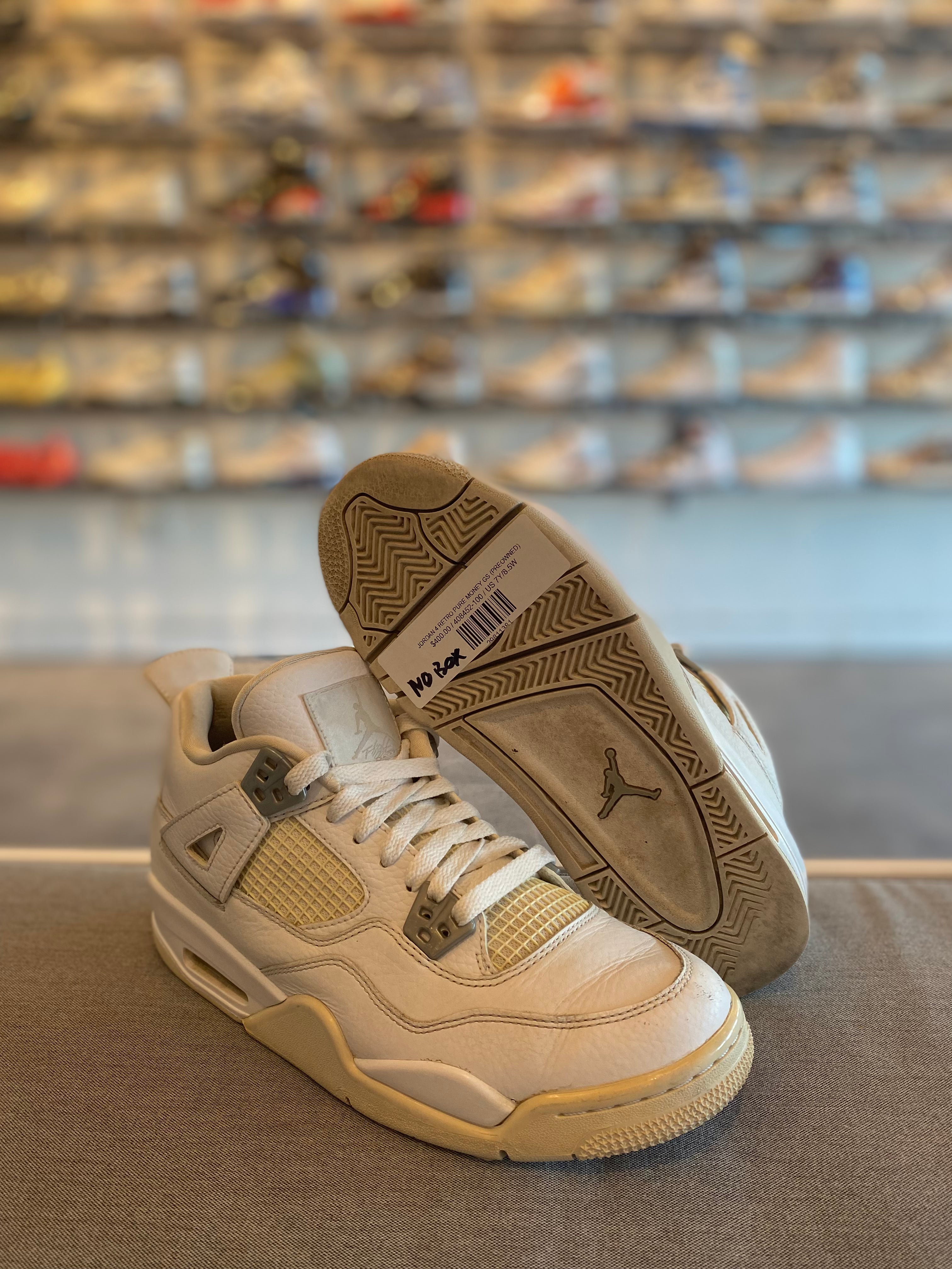Jordan 4 Retro Pure Money GS - Pre-Owned Size 7Y