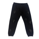 Chrome Hearts Pony/Patent/Leather Cross Patch Sweatpants Black - Lightly Pre-Owned Size L