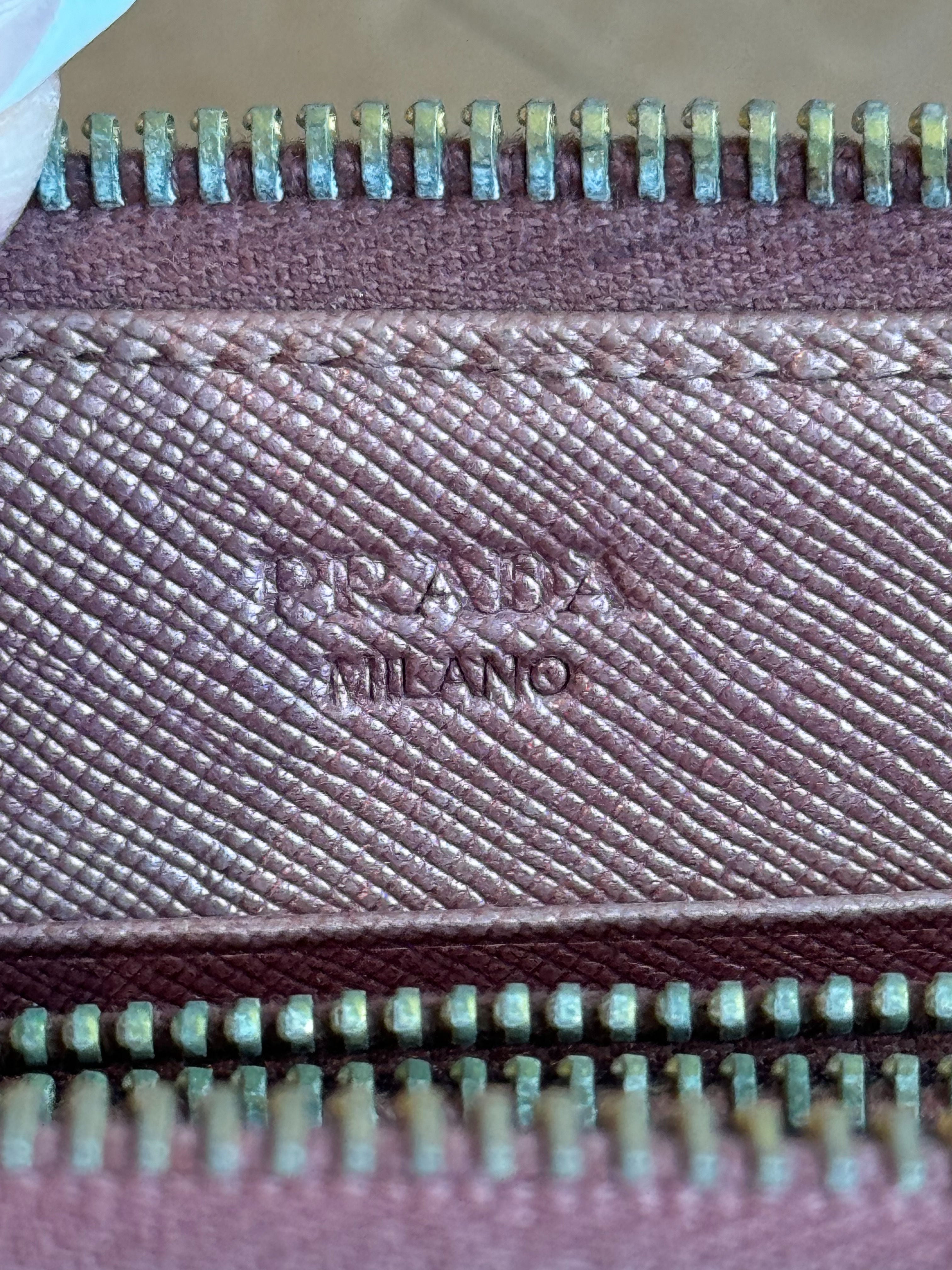 Prada Saffiano Metal Leather Continental Wallet Pink (Preowned) - Pre-Owned