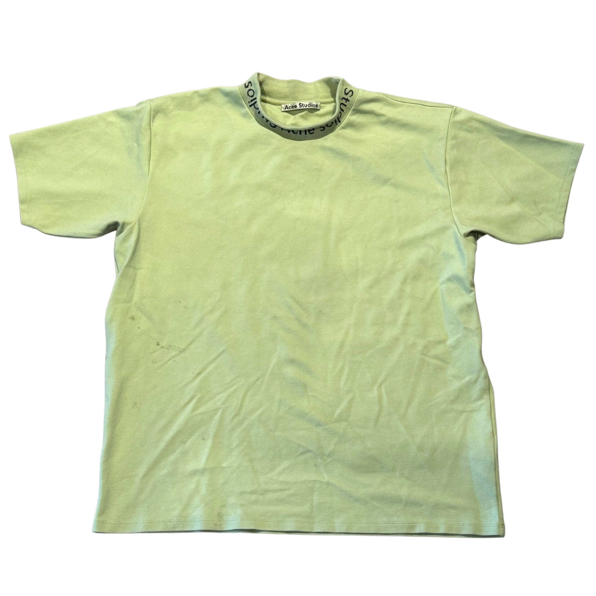 Acne Studios Neck Logo Knit T-Shirt Pale Mint, pre-owned, size L