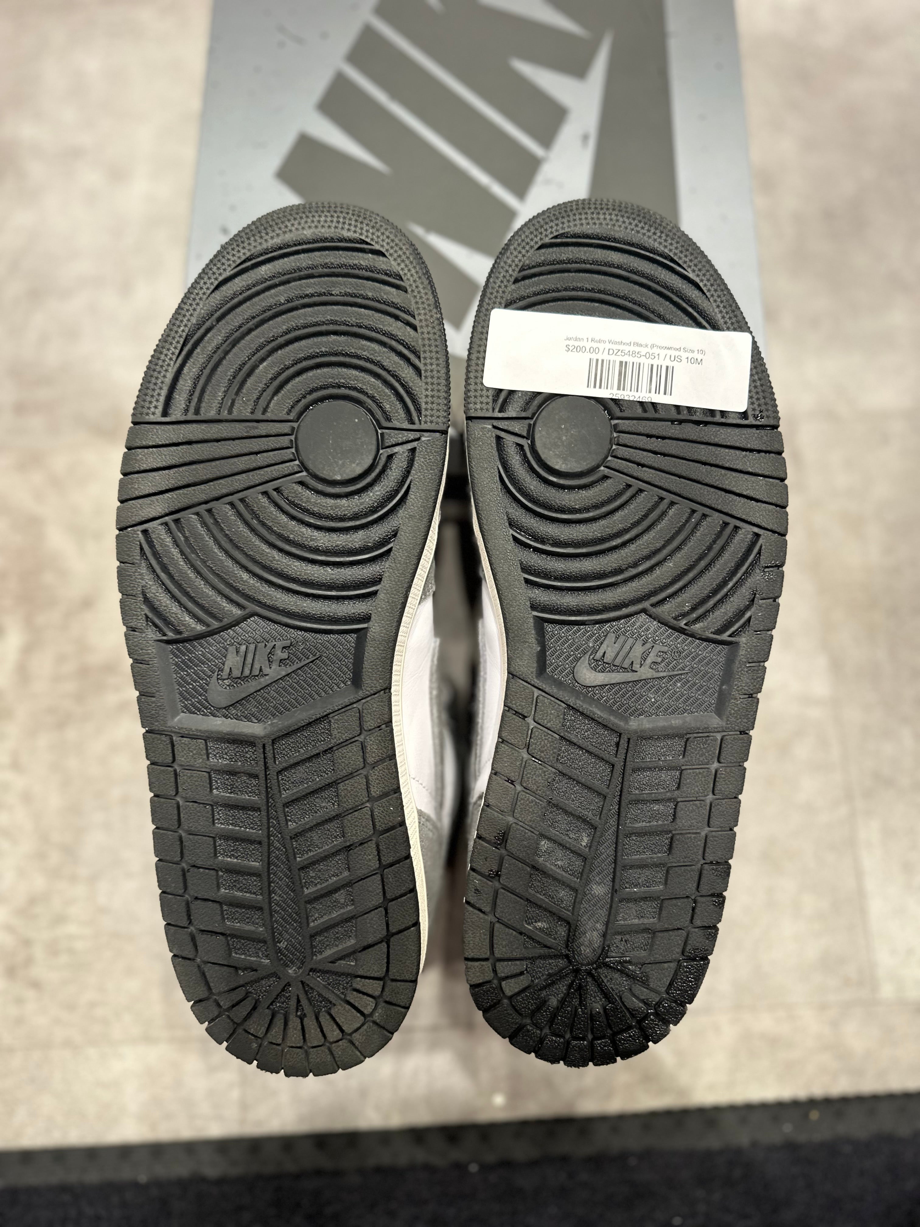 Jordan 1 Retro Washed Black - Pre-Owned Size 10