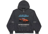 Balenciaga x Automobili Lamborghini Zip-Up Hoodie Washed Navy