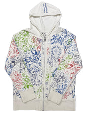 Chrome Hearts All Over Logo Zip-Up Hoodie White/Multicolour - Gently Pre-Owned Size M