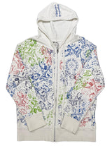 Chrome Hearts All Over Logo Zip-Up Hoodie White/Multicolour - Gently Pre-Owned Size M