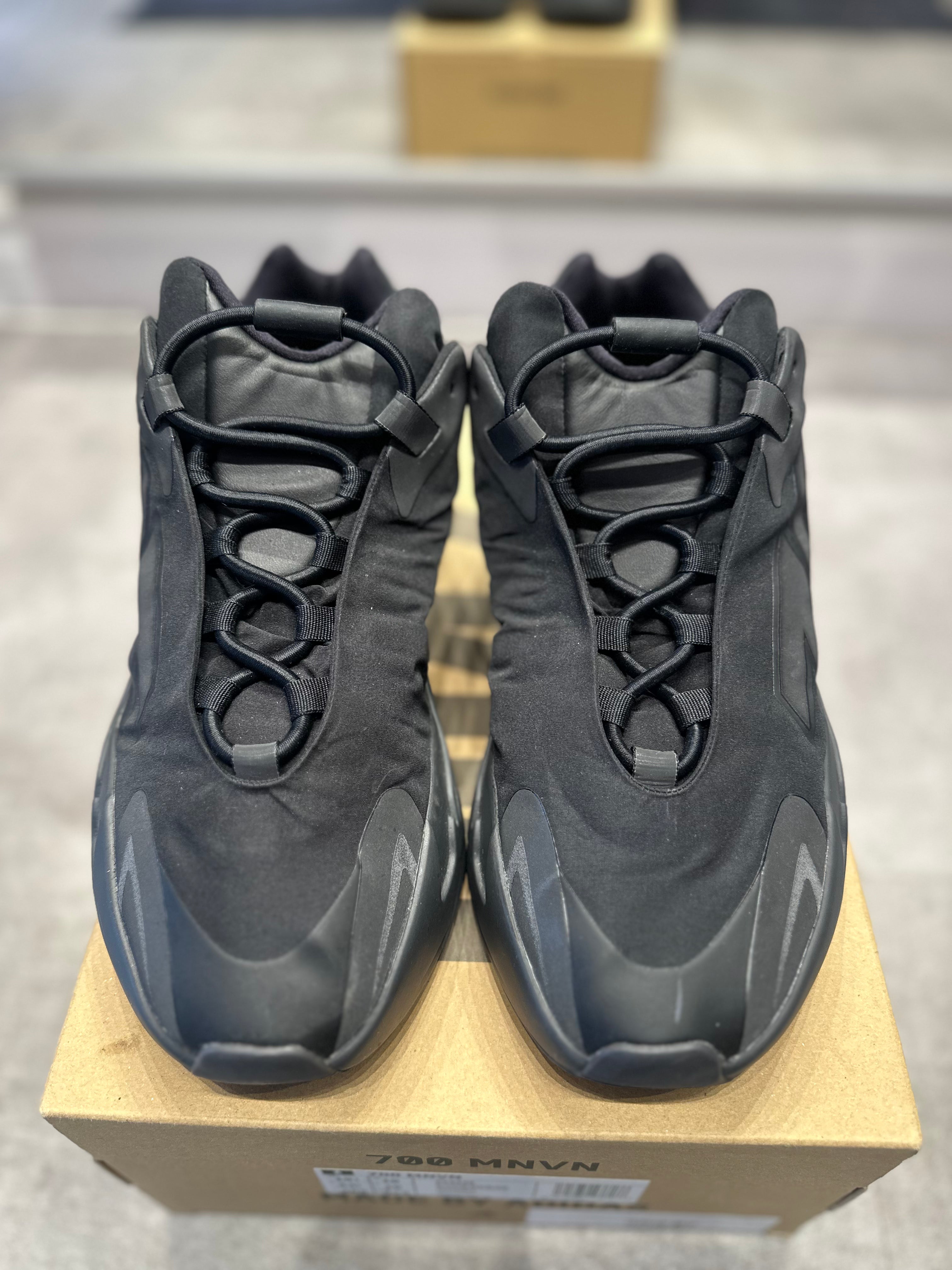 Adidas Yeezy Boost 700 MNVN Triple Black, pre-owned, US Men's 10.5 – photo 2 of 7